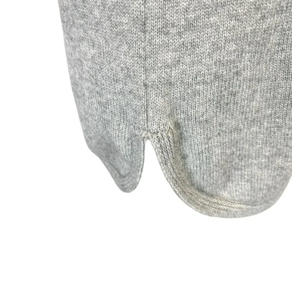Two Bees Cashmere Wool Blend Sweater Size Large Gray Red Plaid Elbow Patches - Picture 5 of 7